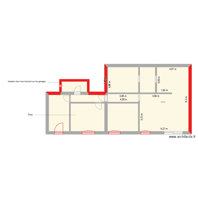 ROUSSEL ETAPE 1 RDC. Plan de 6 pièces et 98 m2