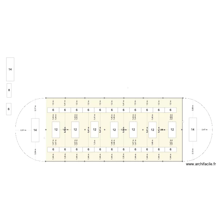 Diner mariage v3. Plan de 1  et 211 m²