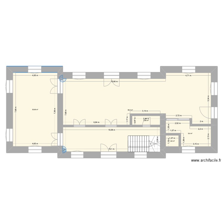 RDC ST VAAST. Plan de 5 pièces et 146 m2