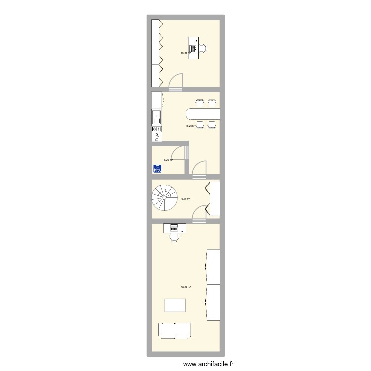 etage. Plan de 0 pièce et 0 m2