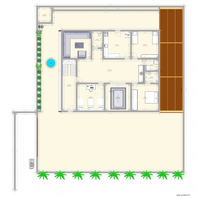 بيتنا. Plan de 13 pièces et 698 m2