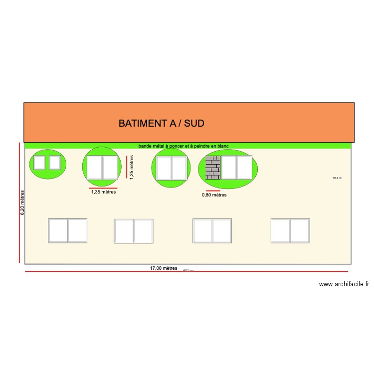 BATIMENT A / FACADE SUD  1 . Plan de 2 pièces et 100 m2