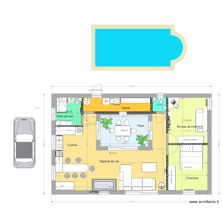 plan futur maison bois. Plan de 7 pièces et 97 m2