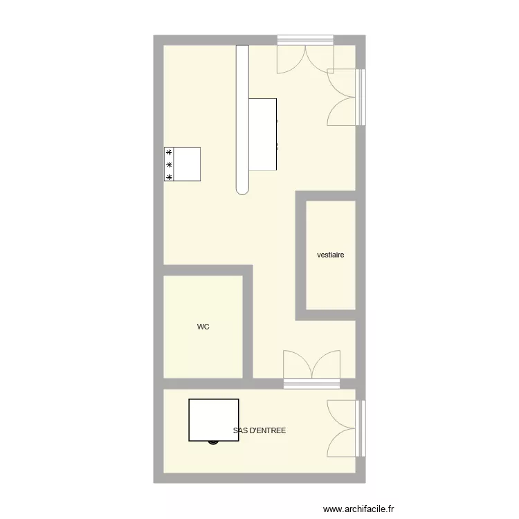 entr&eacute;e salle audineau. Plan de 