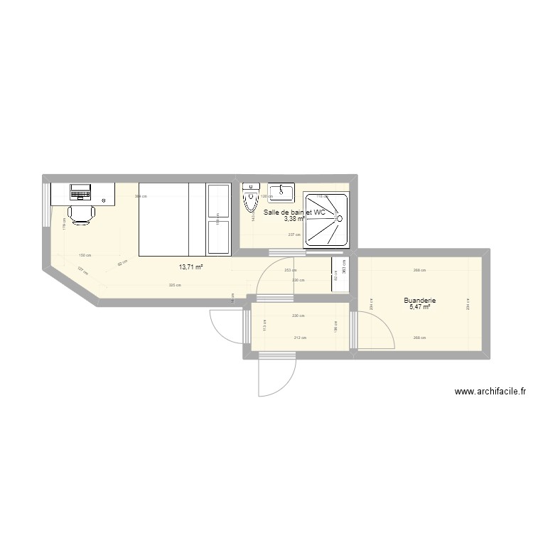 Projet Chambre Chacha Prego. Plan de 0 pièce et 0 m2