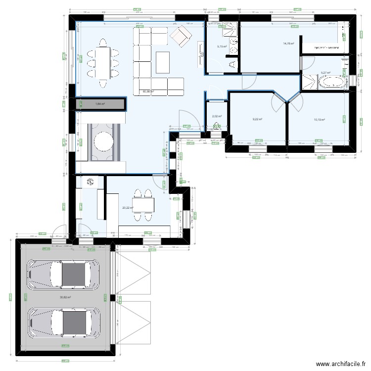 Cellettes définitif. Plan de 10 pièces et 160 m2