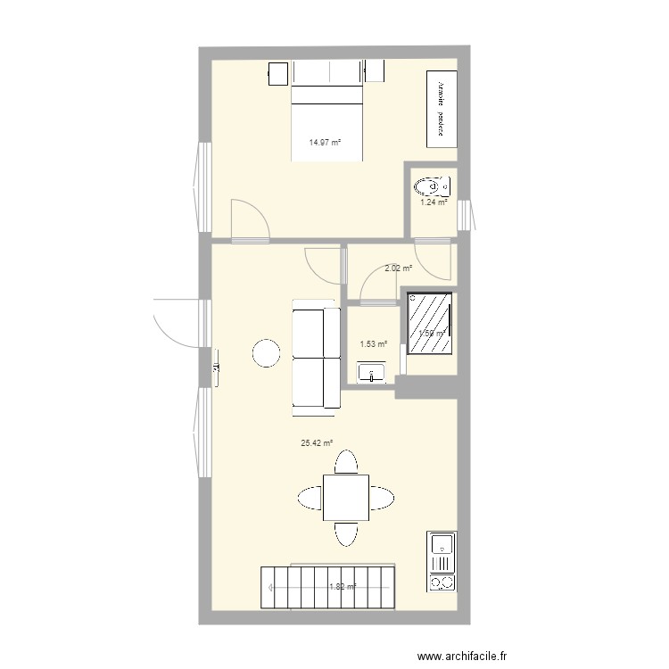 studio paul final meuble. Plan de 0 pièce et 0 m2