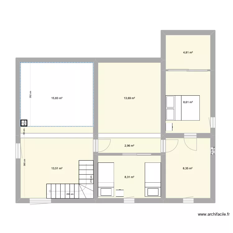 Maison Jacky 1er &eacute;tage. Plan de 