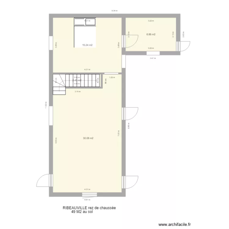 RIBEAUVILLE plan de masse rez de chauss&eacute;e. Plan de 