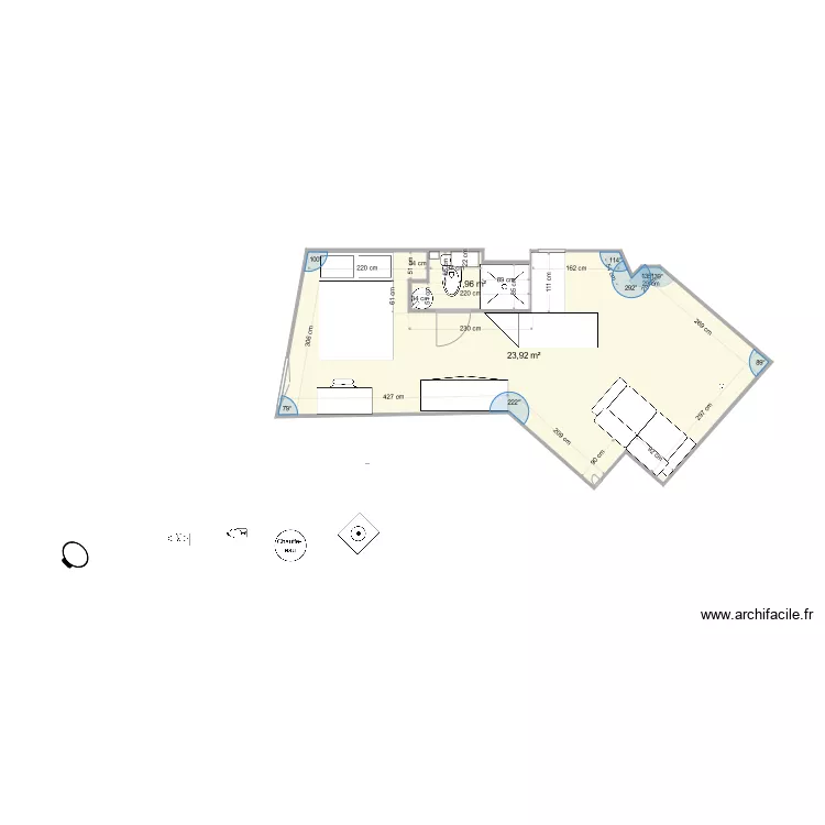 Appartement St Maure V3. Plan de 