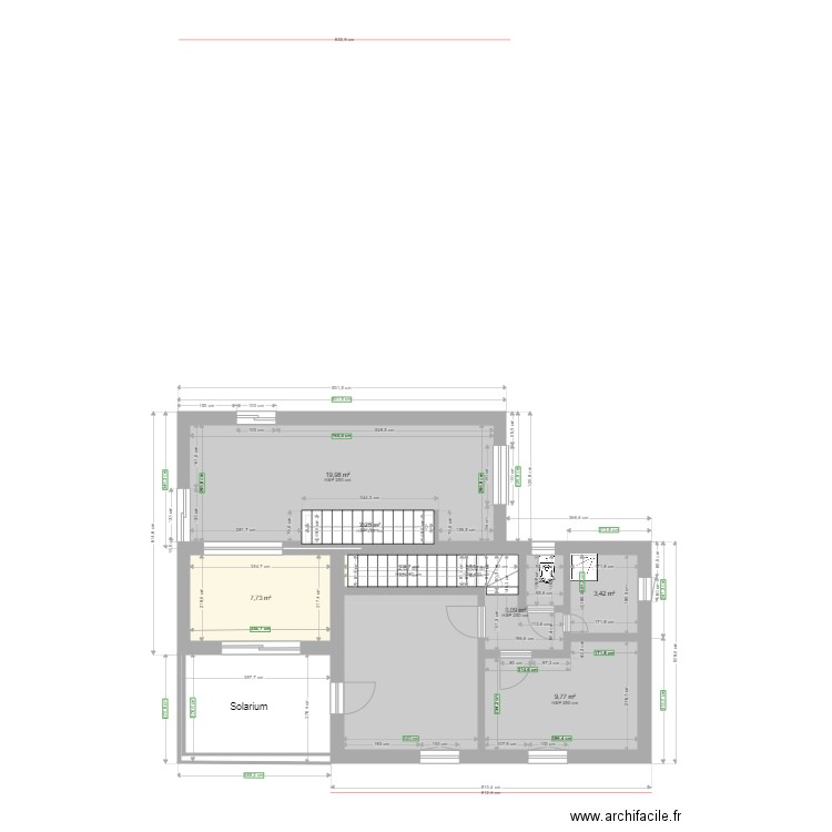 étage version 27 m. Plan de 10 pièces et 64 m2