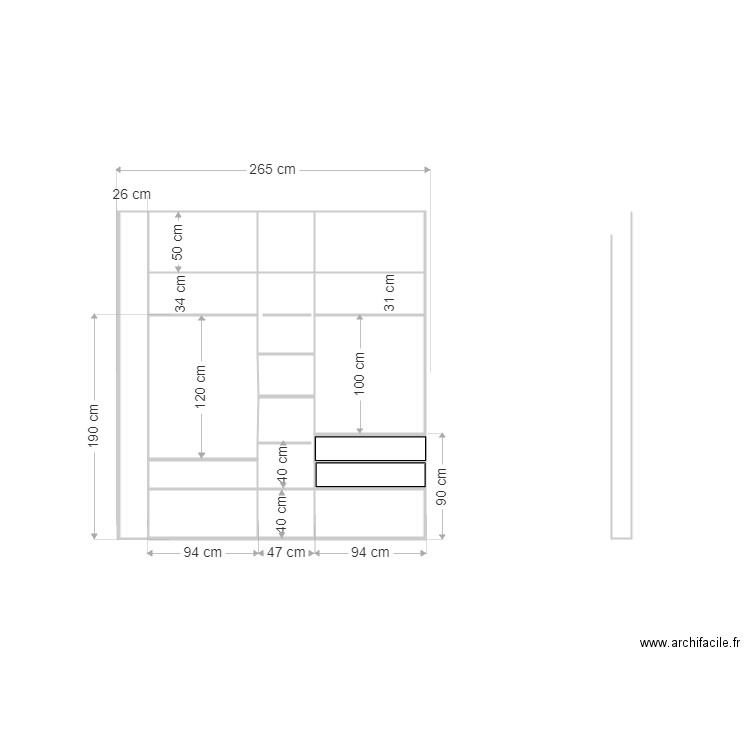 placard chbre 1 int v4. Plan de 0 pièce et 0 m2