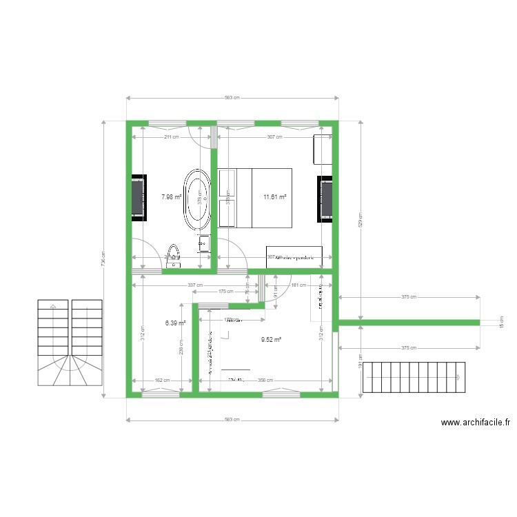 1er étage extension. Plan de 0 pièce et 0 m2