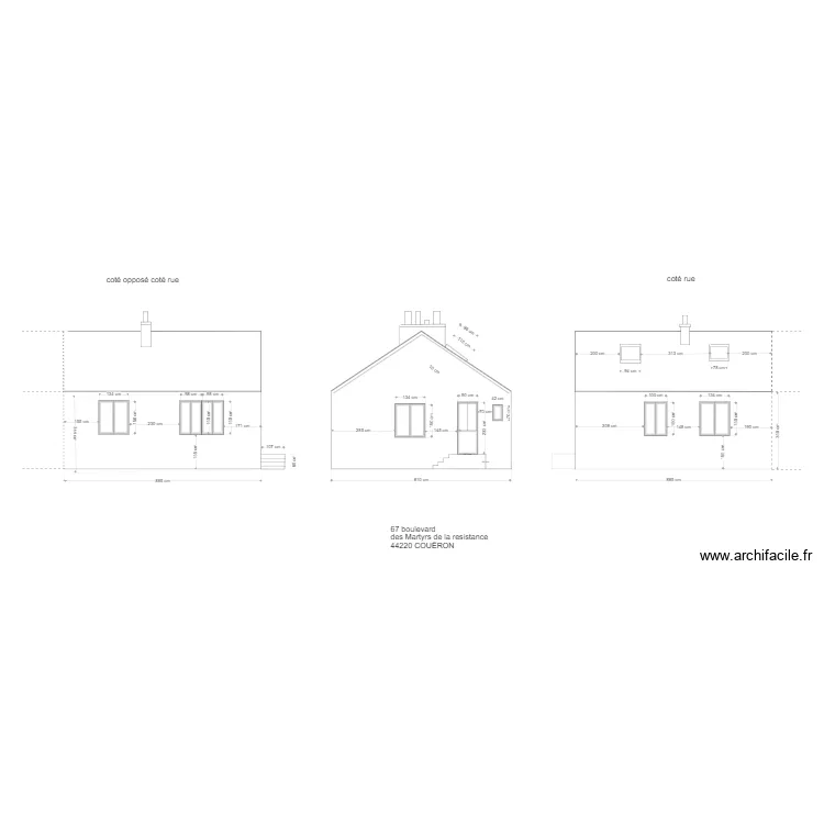 plan des fa&ccedil;ades apr&egrave;s travaux. Plan de 