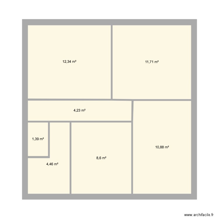 Plan2. Plan de 7 pièces et 54 m2