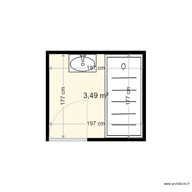 MARIEN GERARD . Plan de 1 pièce et 3 m2