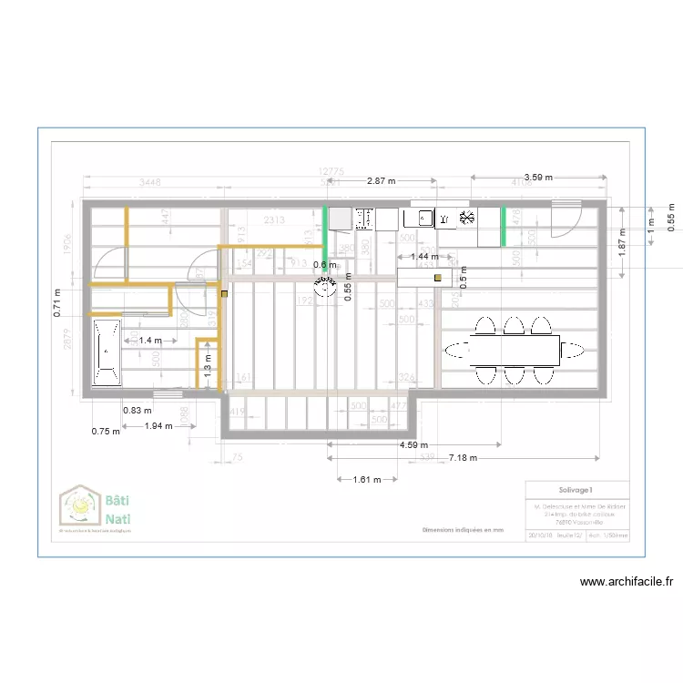 maison &agrave; jour. Plan de 