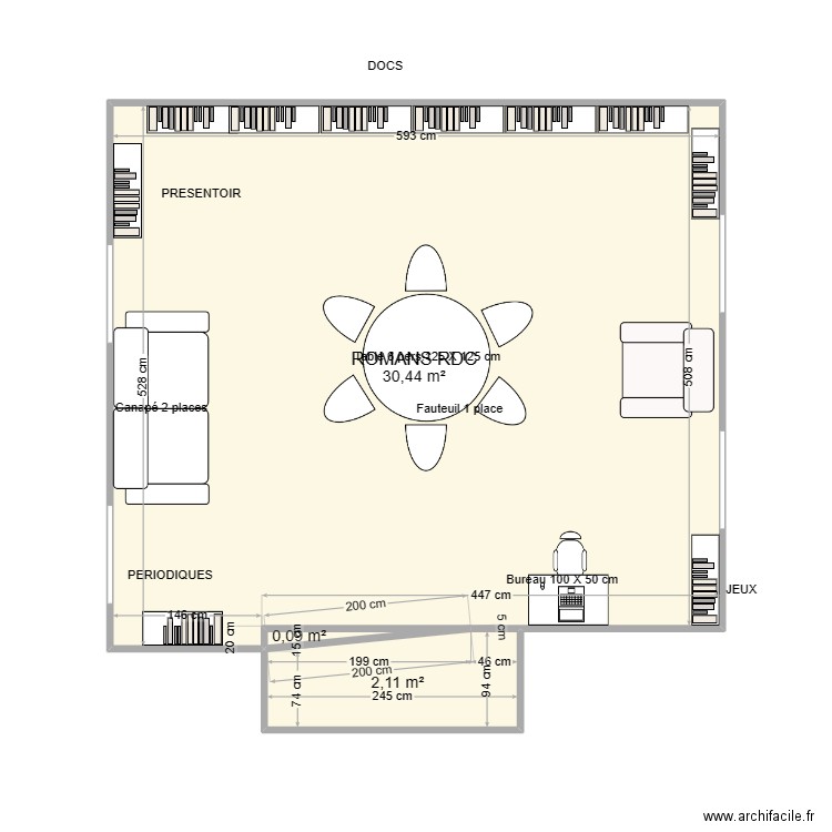 ROMANS RDC SALVETAT. Plan de 3 pièces et 33 m2