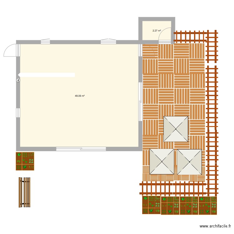 Plan Terrasse wc. Plan de 0 pièce et 0 m2