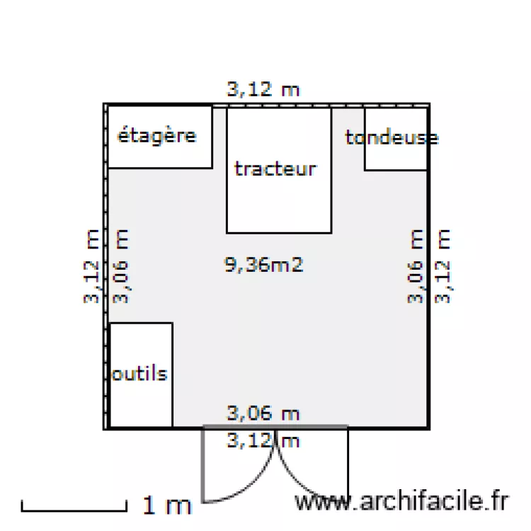 ABRI JARDIN. Plan de 