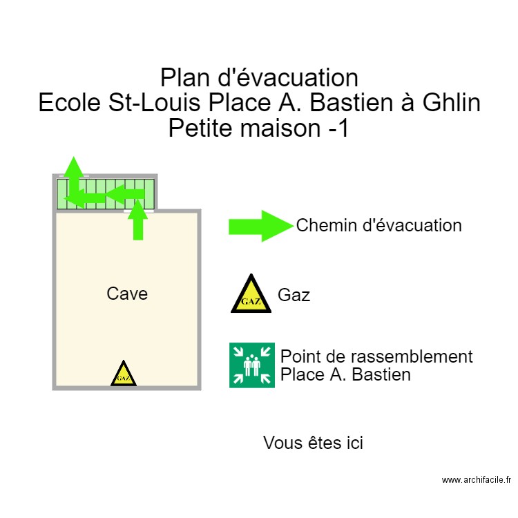 St Louis Bastien maison cave. Plan de 2 pièces et 20 m2