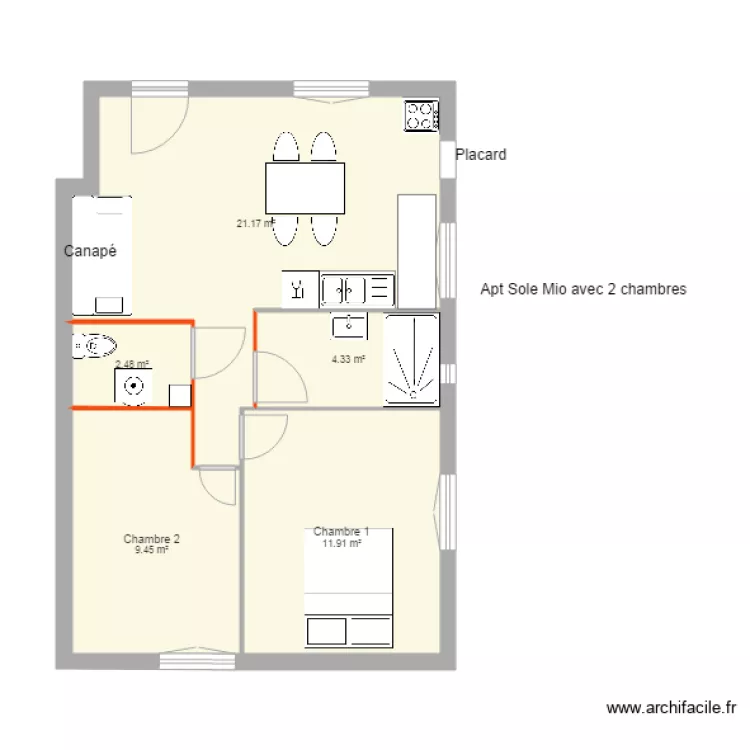 AptSoleMio1F3. Plan de 