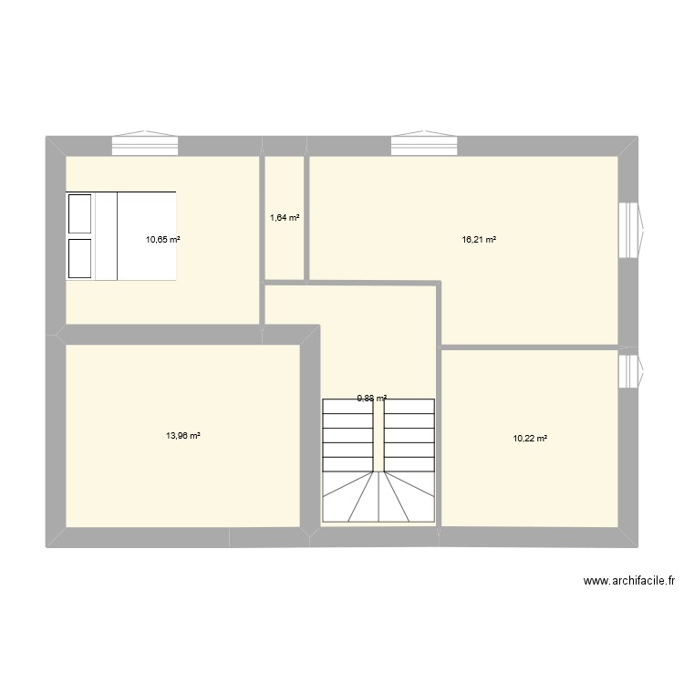 ben r-1. Plan de 6 pièces et 63 m2