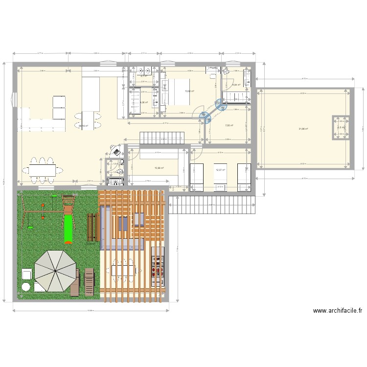 MAISON4. Plan de 11 pièces et 232 m2