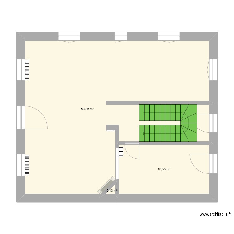 FONTENAY RDC VIDE. Plan de 3 pièces et 65 m2