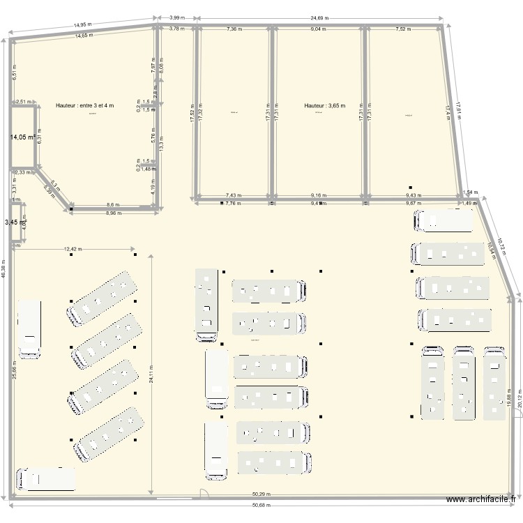 Agencement Commun Map. Plan de 7 pièces et 2220 m2