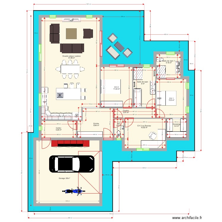 Plan Perso II 120 m2 bis. Plan de 0 pièce et 0 m2