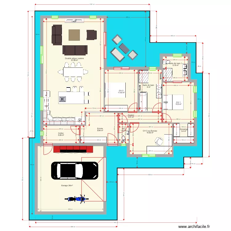 Plan Perso II 120 m2 bis. Plan de 