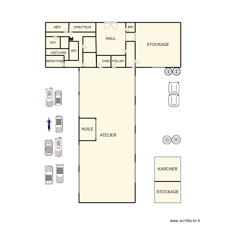 ENTREPRISE. Plan de 21 pièces et 29 m2