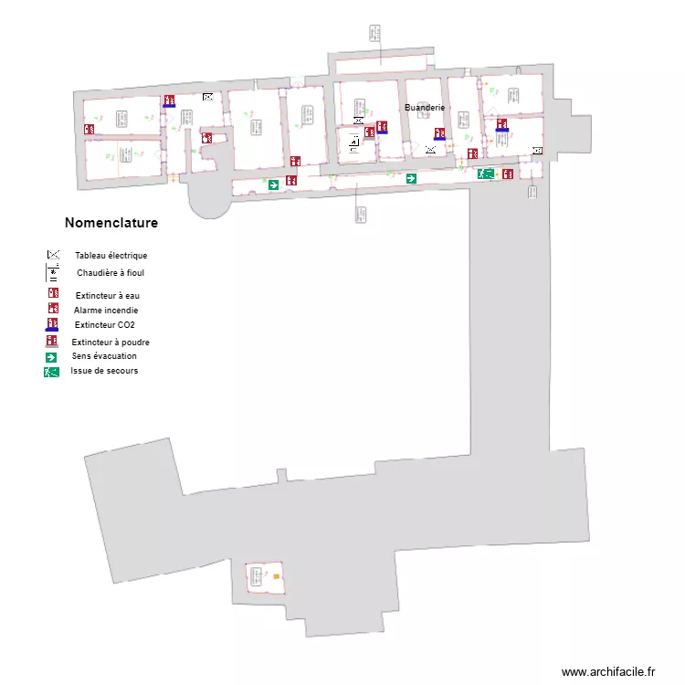 Sous sol Chateau de Pontarm&eacute;. Plan de 
