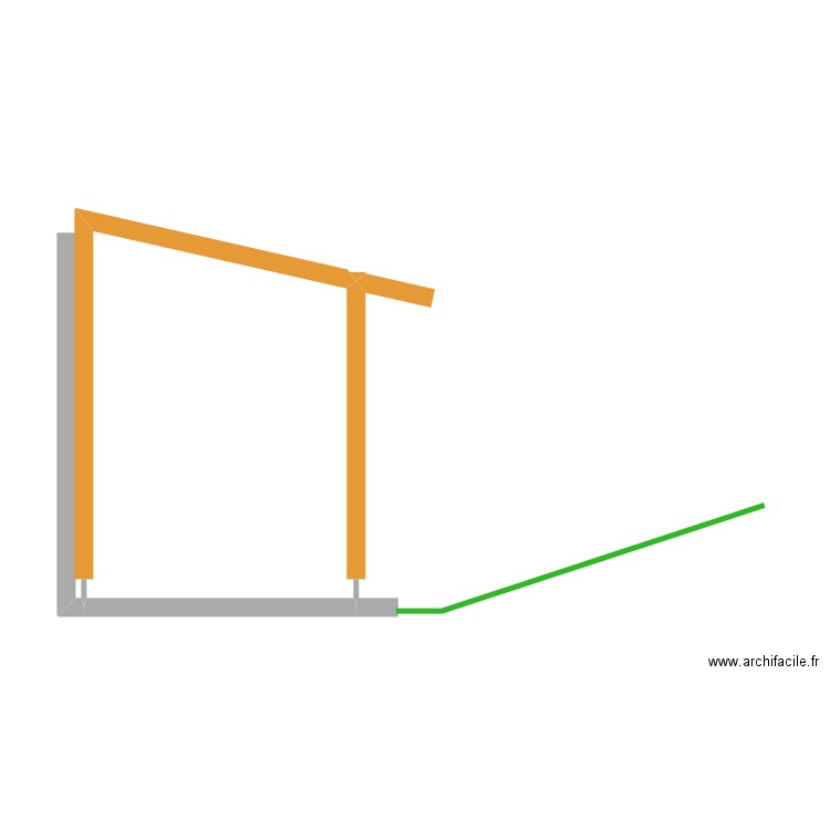 Appenti. Plan de 1 pièce et 20 m2