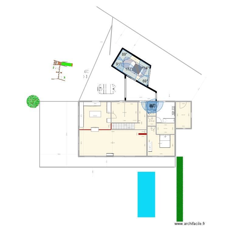 ebauche guip 27. Plan de 11 pièces et 136 m2