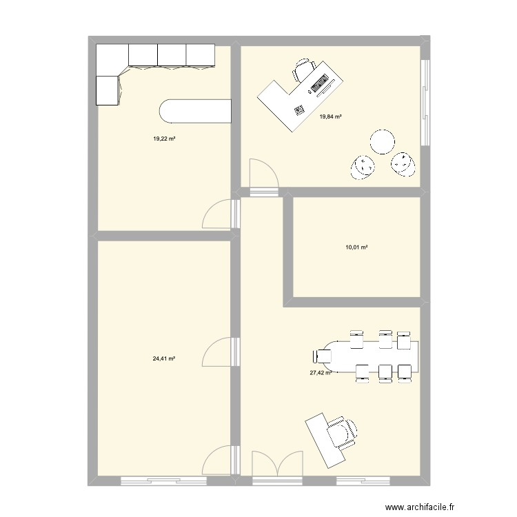 Bureaux agence Brive. Plan de 5 pièces et 101 m2