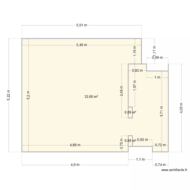 Fernandez j&eacute;r&eacute;my Llupia. Plan de 3 pièces et 33 m²