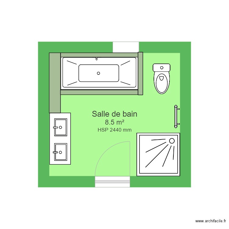 SDB RG V2. Plan de 0 pièce et 0 m2