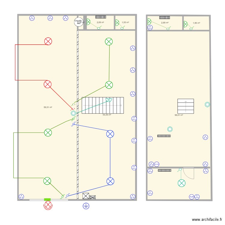 Christophe SEUVE . Plan de 8 pièces et 180 m2