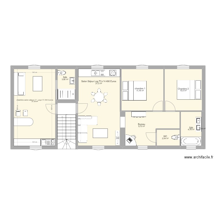 niveau 1 Lampaul Guimiliau lgmt 3 et 4. Plan de 0 pièce et 0 m2
