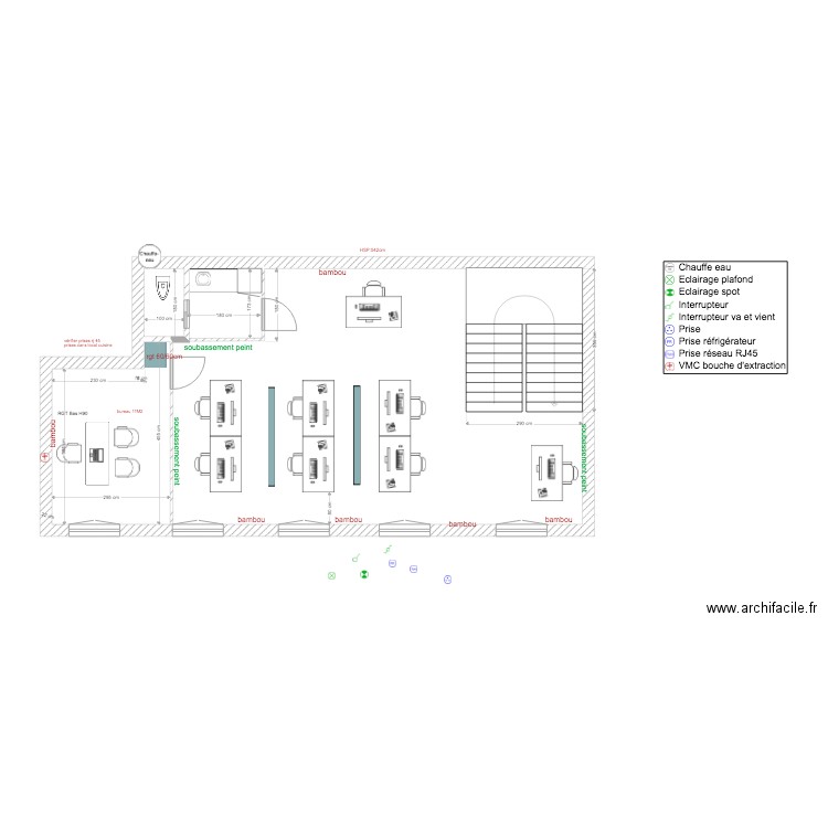 bureau de notaire 1er etage V3 openspace. Plan de 0 pièce et 0 m2