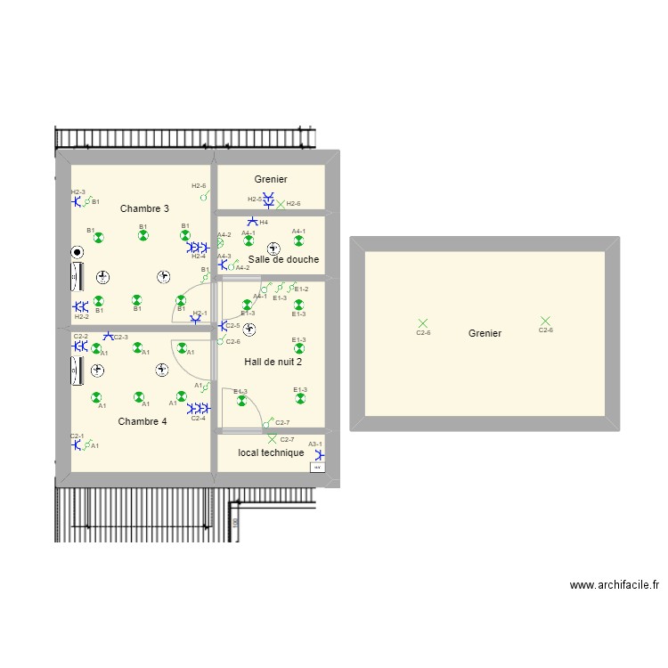 Etage 2 Benoit. Plan de 0 pièce et 0 m2