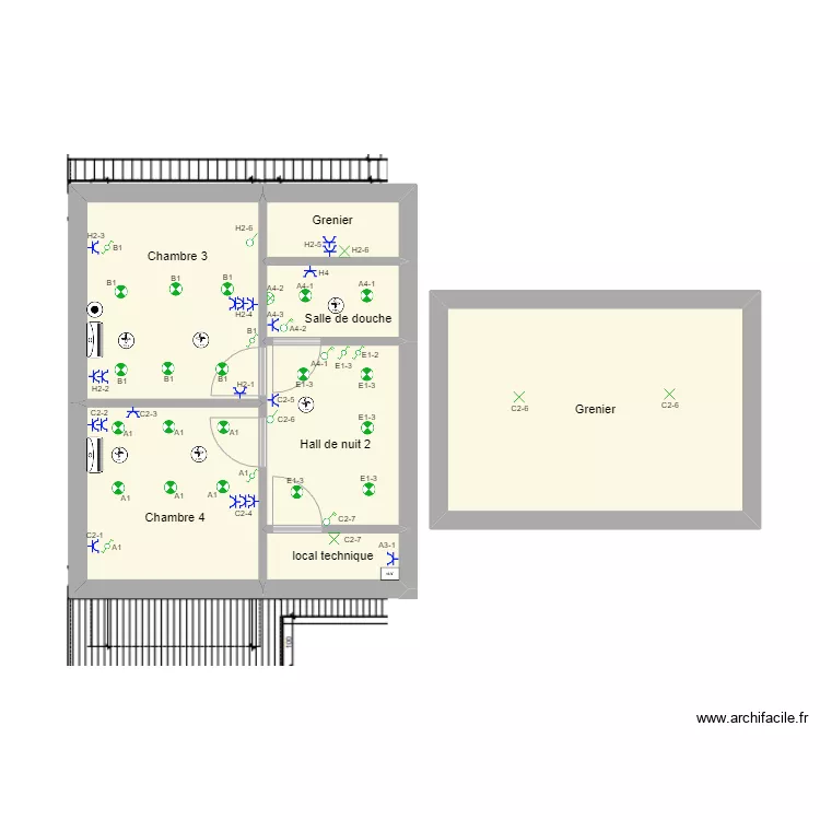 Etage 2 Benoit. Plan de 
