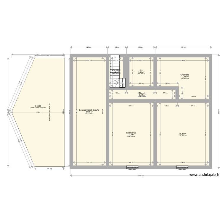 Ludwig R+1. Plan de 7 pièces et 102 m2