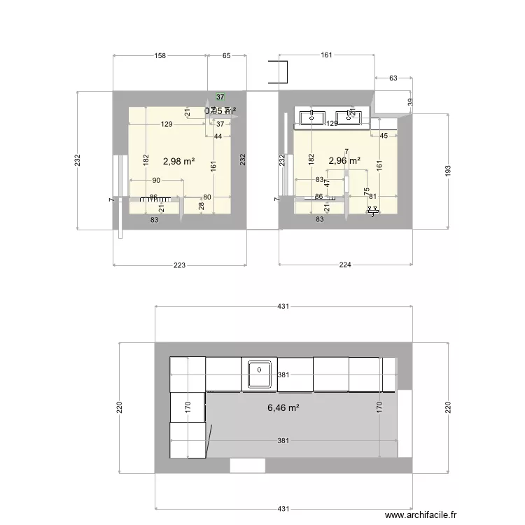 Salle de bain Bensaid . Plan de 