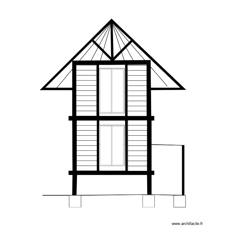 WOODEN HOUSE 2 STUDIOS CUT 2. Plan de 