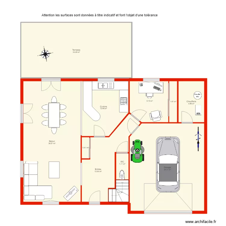 BI 1845 RDC non côté. Plan de BI 1845 RDC non côté. Plan de