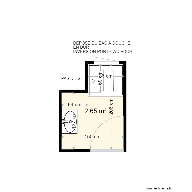 VERSELE CLAUDETTE . Plan de 1 pièce et 3 m2