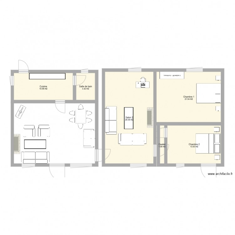 la couette. Plan de 0 pièce et 0 m2